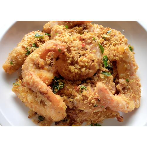 crispy prawn cereal or simple fried prawn or shrimp