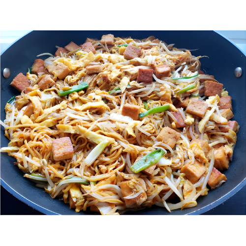 mee goreng sayur tauhu ( stir fried vegetable noodles with tofu )
